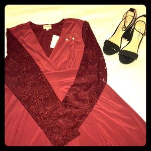 Beyond Ashley Graham burgundy dress